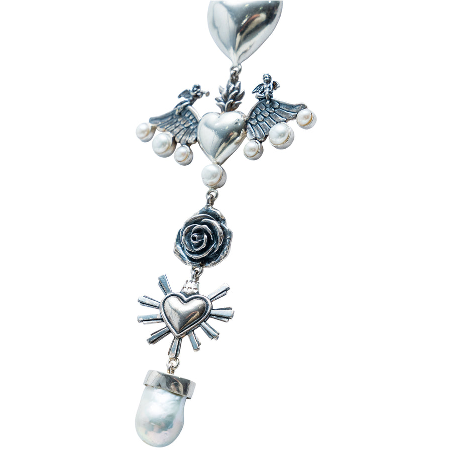Collar Corazón Agave Corazón, joya de plata .925, con ónix – Gabriela Sánchez (vista 2)