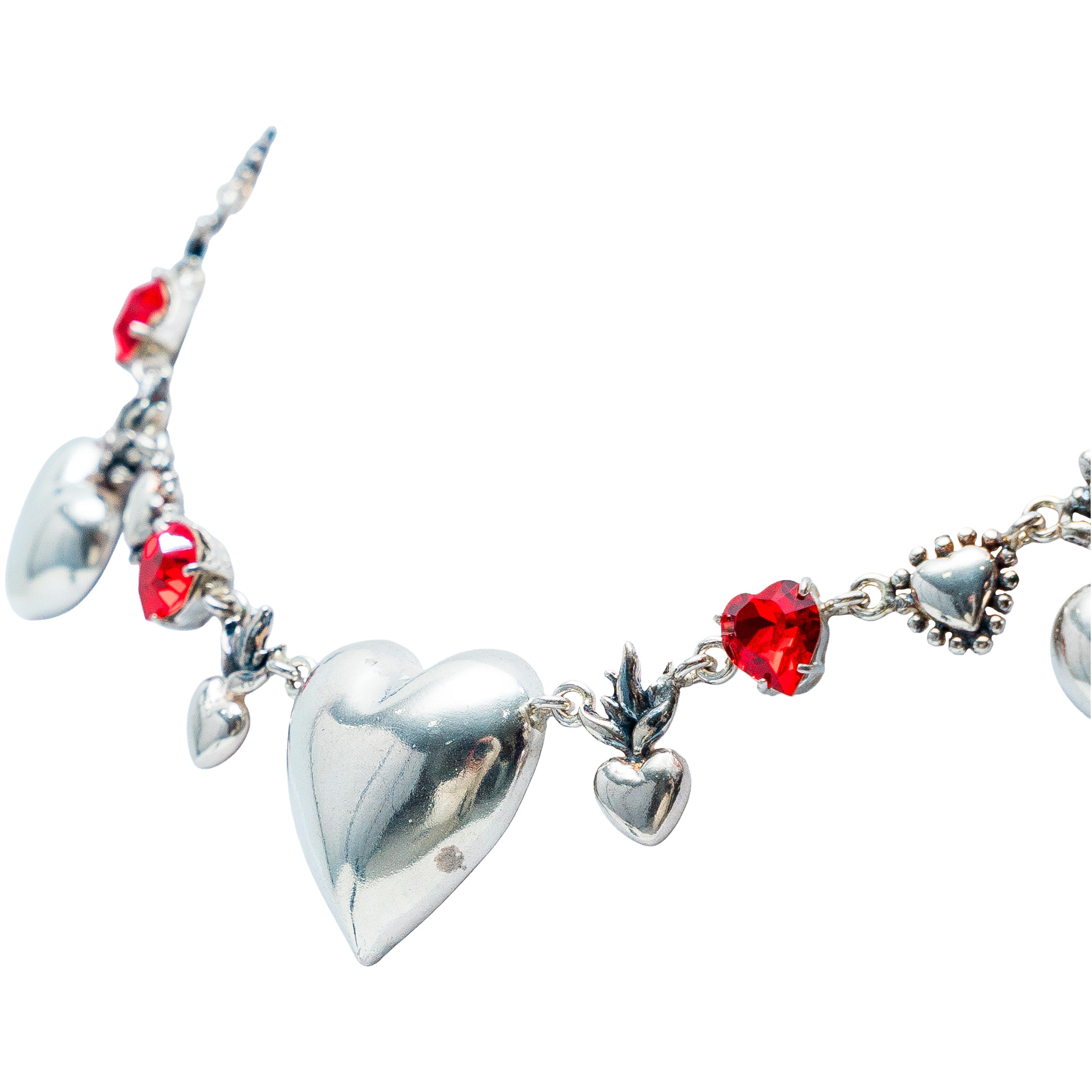 Gargantilla Corazón en Fuego, joya de plata .925, con cristal Swarovski – Gabriela Sánchez (vista 2)