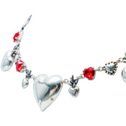 Gargantilla Corazón en Fuego, joya de plata .925, con cristal Swarovski – Gabriela Sánchez (vista 2)