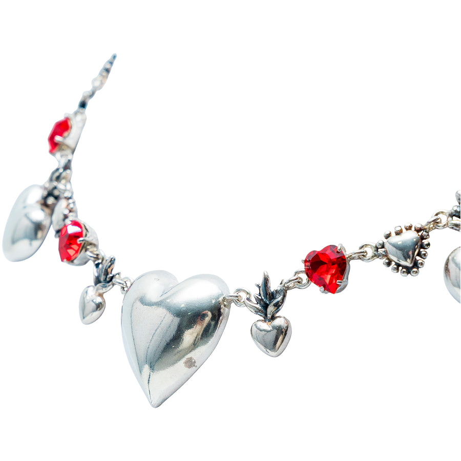Gargantilla Corazón en Fuego, joya de plata .925, con cristal Swarovski – Gabriela Sánchez (vista 2)