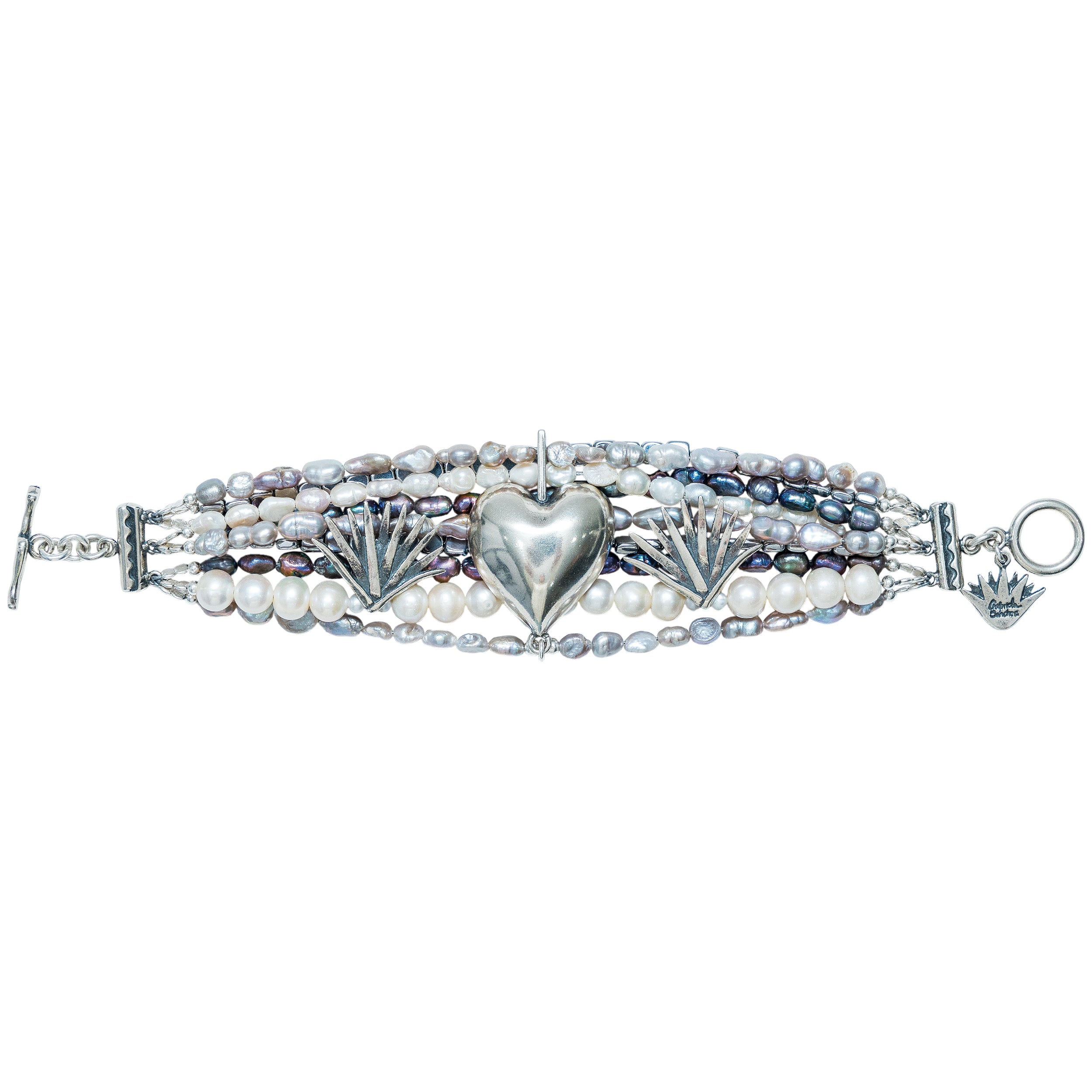 Pulsera Raíces y Suspiros, joya de plata .925, con perla – Gabriela Sánchez