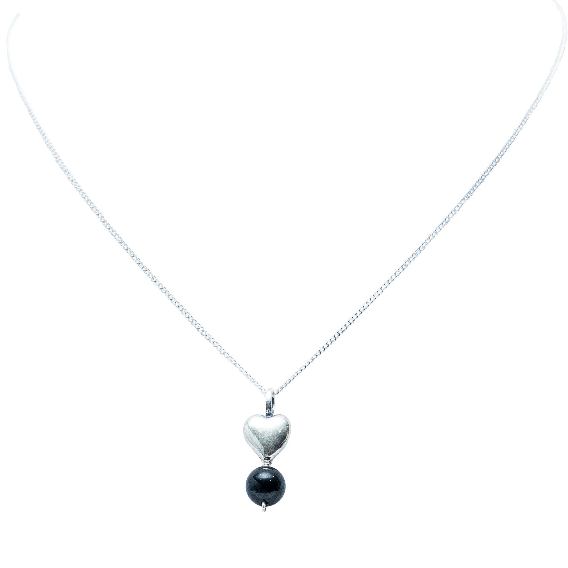 Dije Corazón Ónix, joya de plata .925 – Gabriela Sánchez