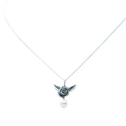 Dije Rosa Corazón, joya de plata .925, con perla – Gabriela Sánchez
