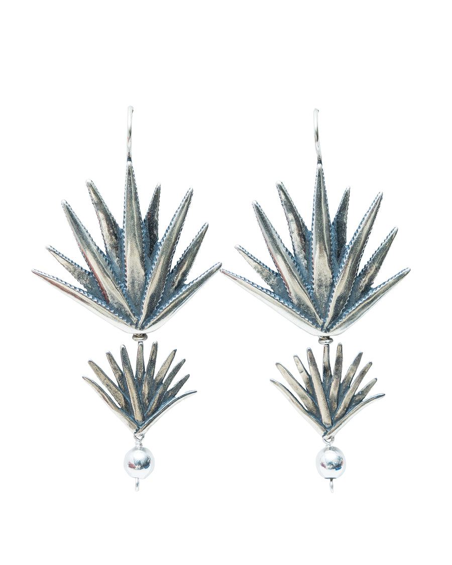 Aretes Dúo de Agaves, joya de plata .925 – Gabriela Sánchez (vista 3)