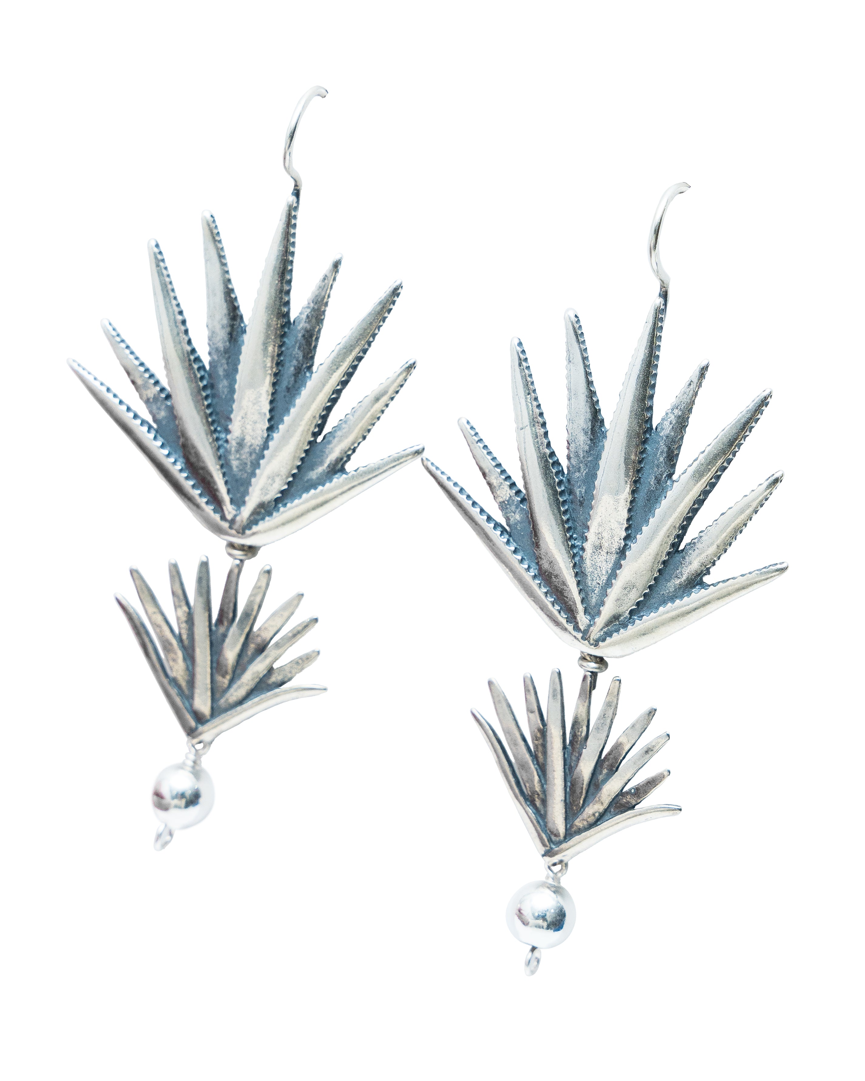 Aretes Dúo de Agaves, joya de plata .925 – Gabriela Sánchez
