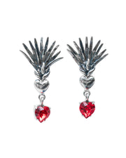 Aretes Agave en Llamas, joya de plata .925, con cristal Swarovski – Gabriela Sánchez (vista 3)