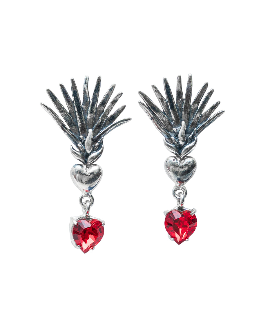 Aretes Agave en Llamas, joya de plata .925, con cristal Swarovski – Gabriela Sánchez (vista 3)