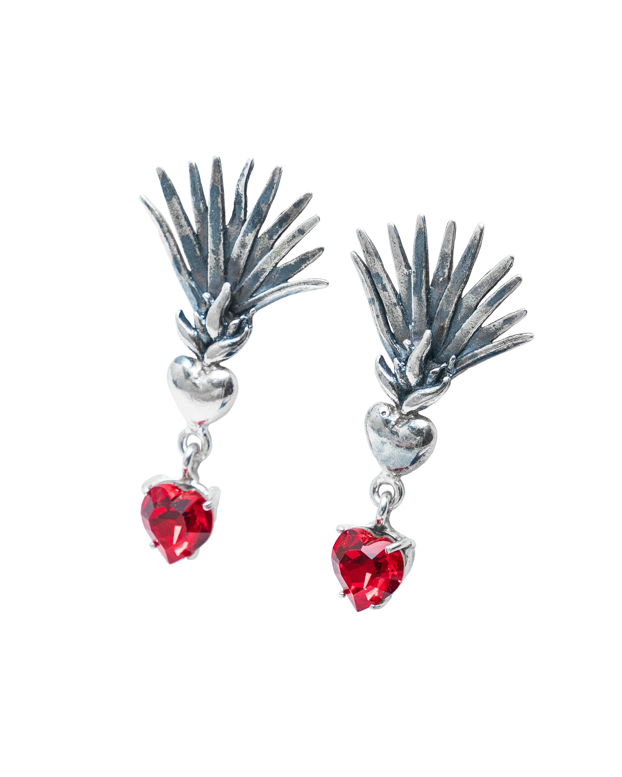 Aretes Agave en Llamas, joya de plata .925, con cristal Swarovski – Gabriela Sánchez