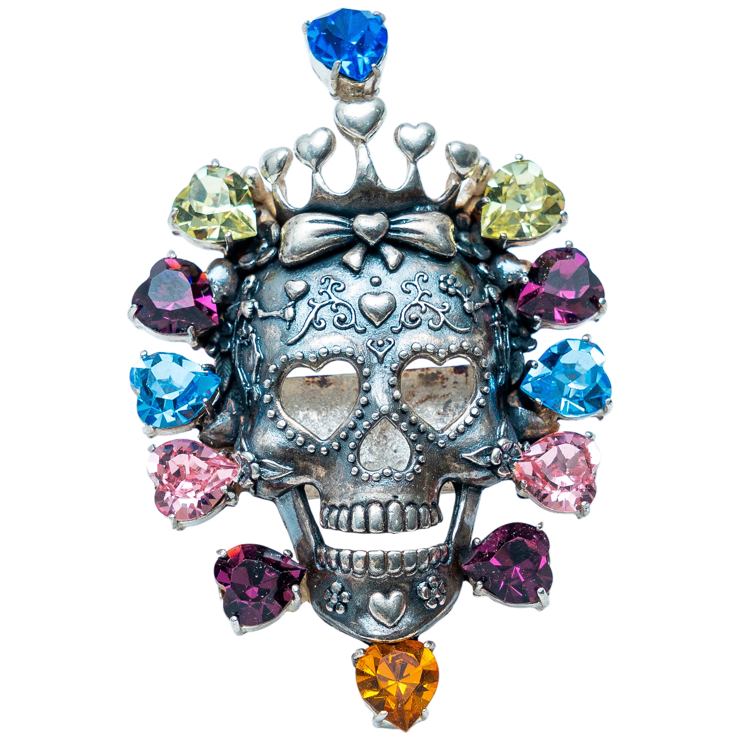 Anillo Reina Rosa Colorida, joya de plata .925, con cristal Swarovski – Gabriela Sánchez