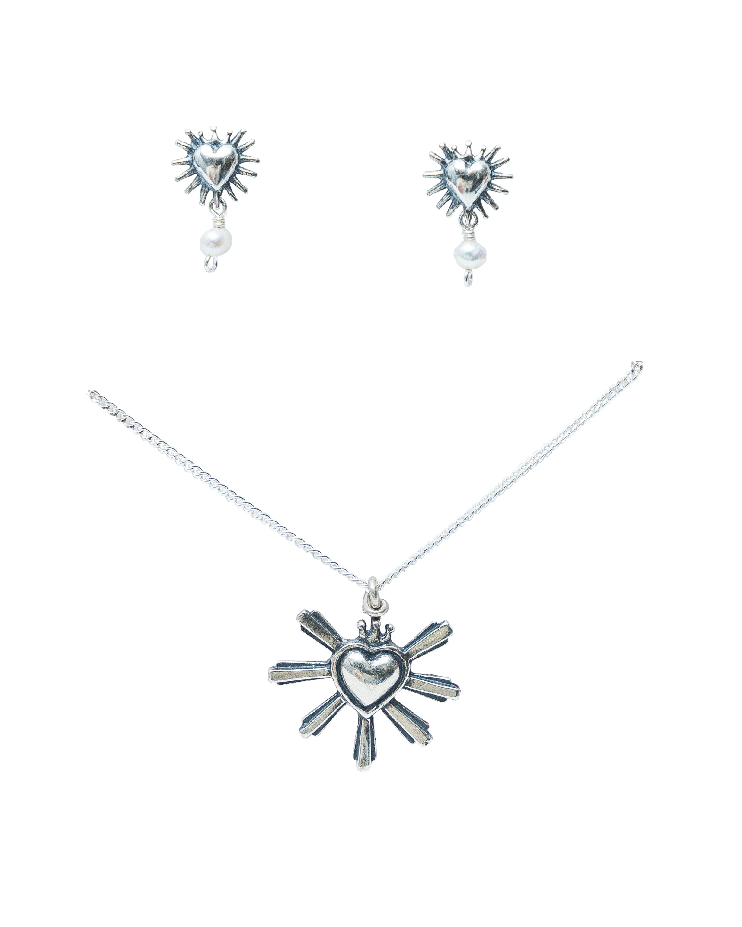Set Corazón Querido México y Resplandor, joya de plata .925, con perla – Gabriela Sánchez