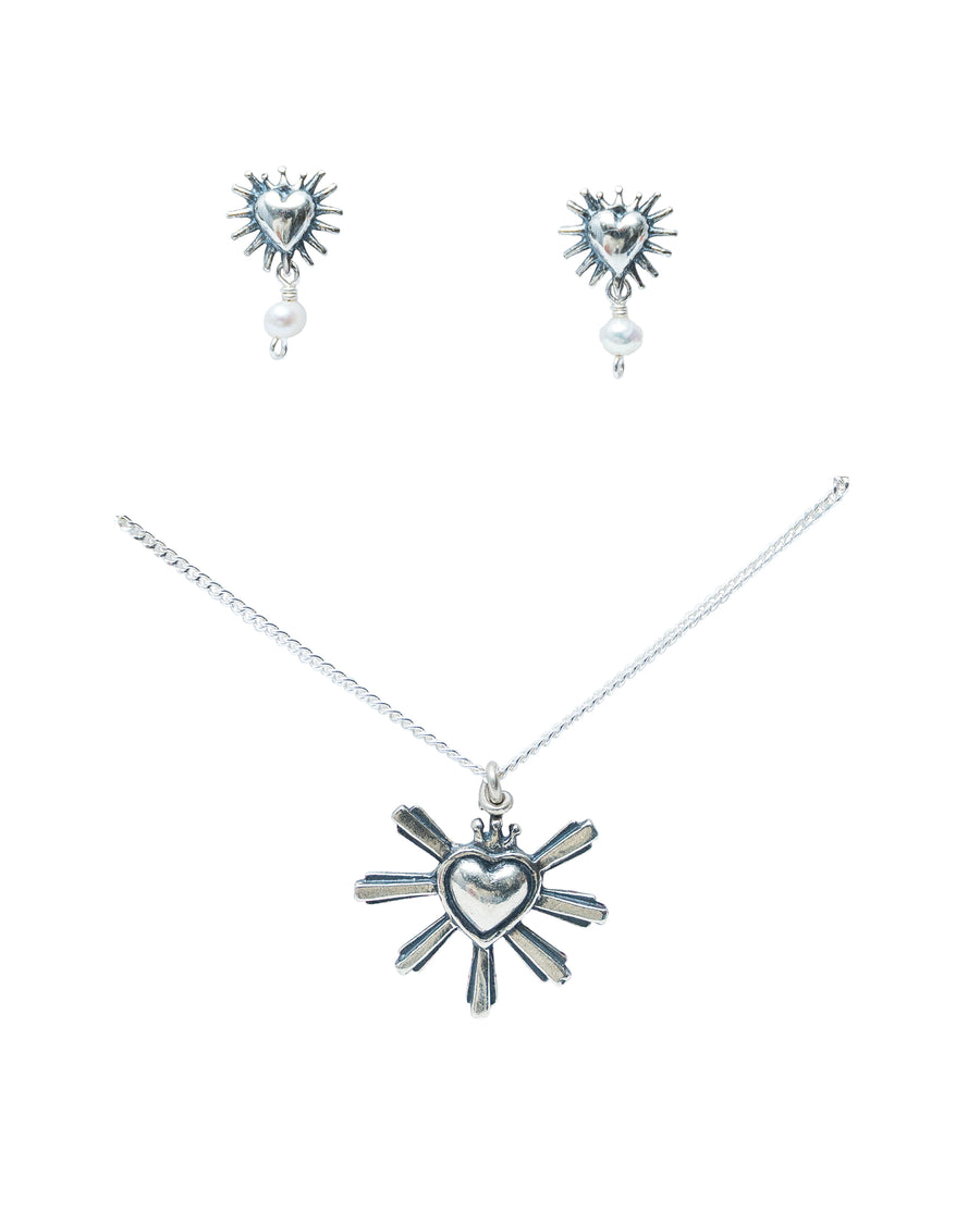 Set Corazón Querido México y Resplandor, joya de plata .925, con perla – Gabriela Sánchez