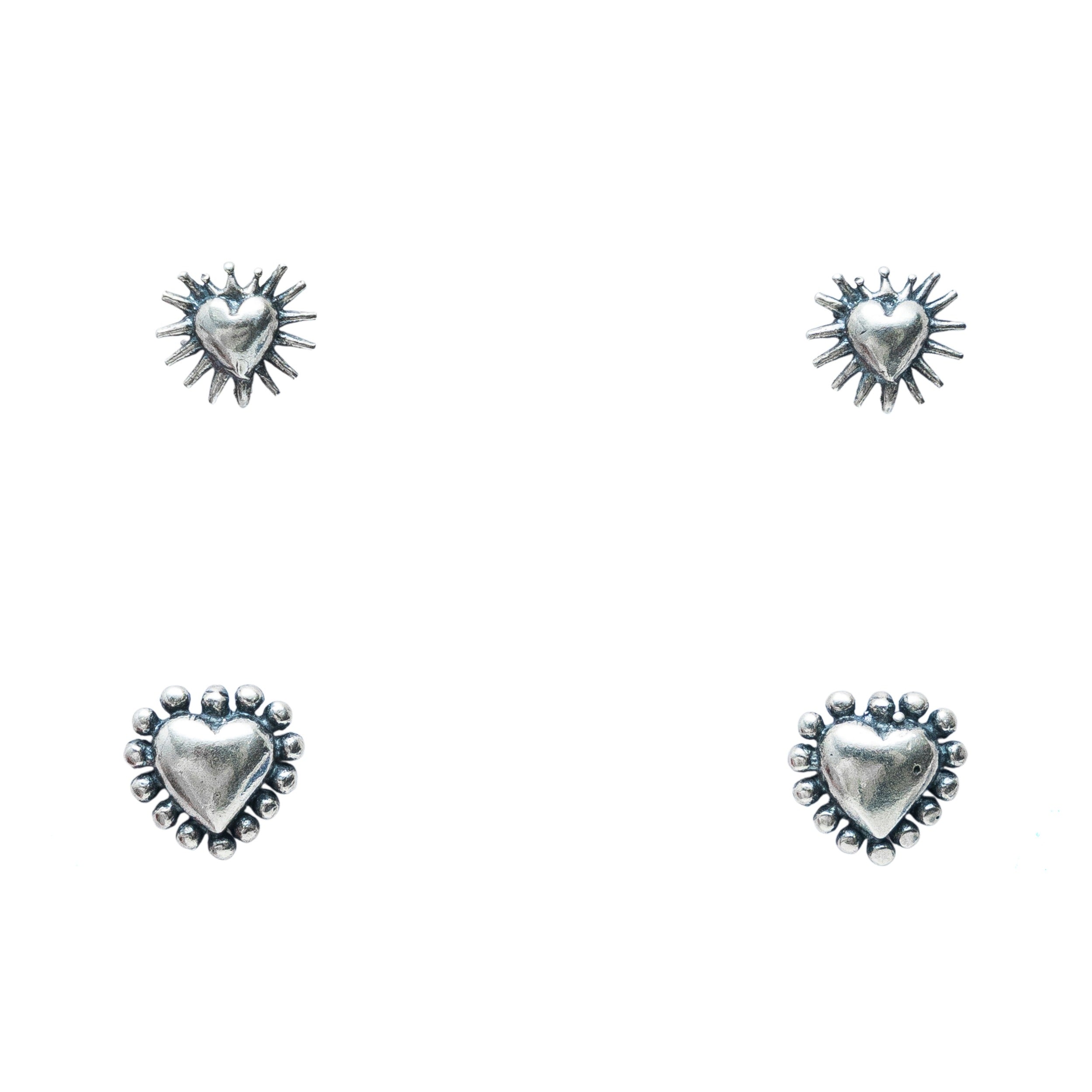 Set aretes corazones, joya de plata .925 – Gabriela Sánchez