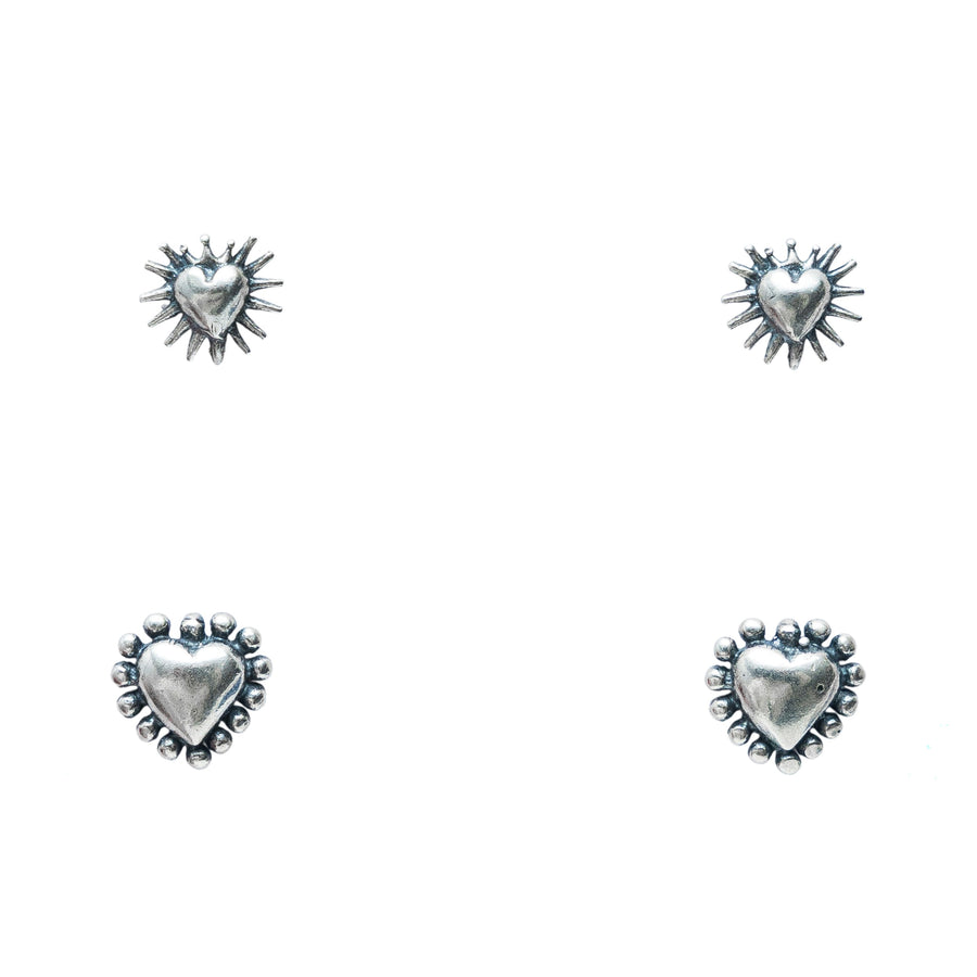 Set aretes corazones, joya de plata .925 – Gabriela Sánchez