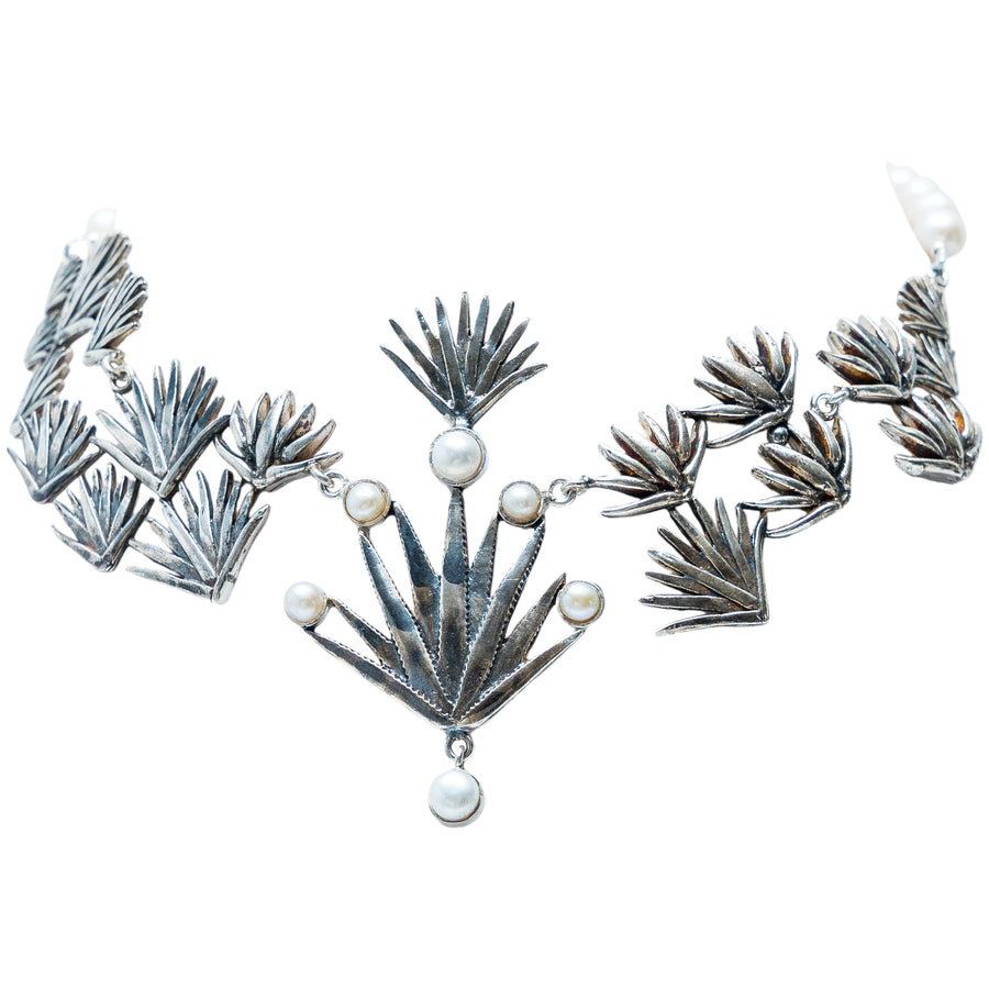 Collar Raíces del Tiempo, joya de plata .925, con perla – Gabriela Sánchez
