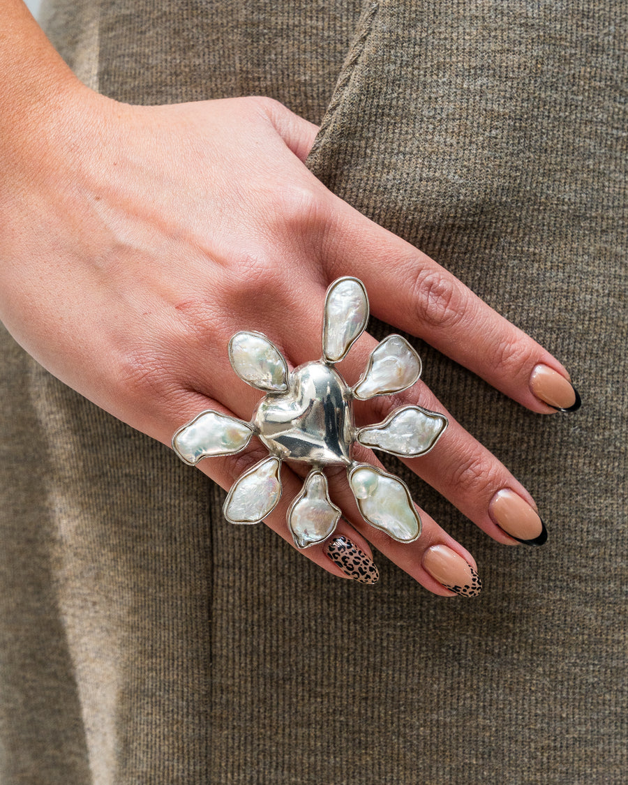 Anillo Latido de Perla, joya de plata .925 – Gabriela Sánchez (vista 3)