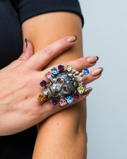 Anillo Reina Rosa Colorida, joya de plata .925, con cristal Swarovski – Gabriela Sánchez (vista 2)