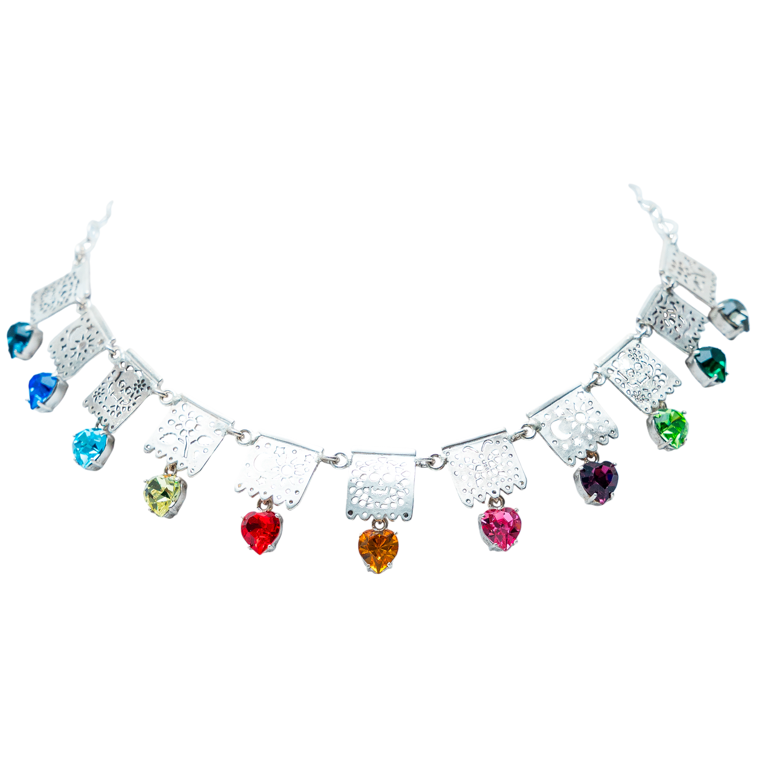 Gargantilla Calaverita de Azúcar, joya de plata .925, con cristal Swarovski – Gabriela Sánchez