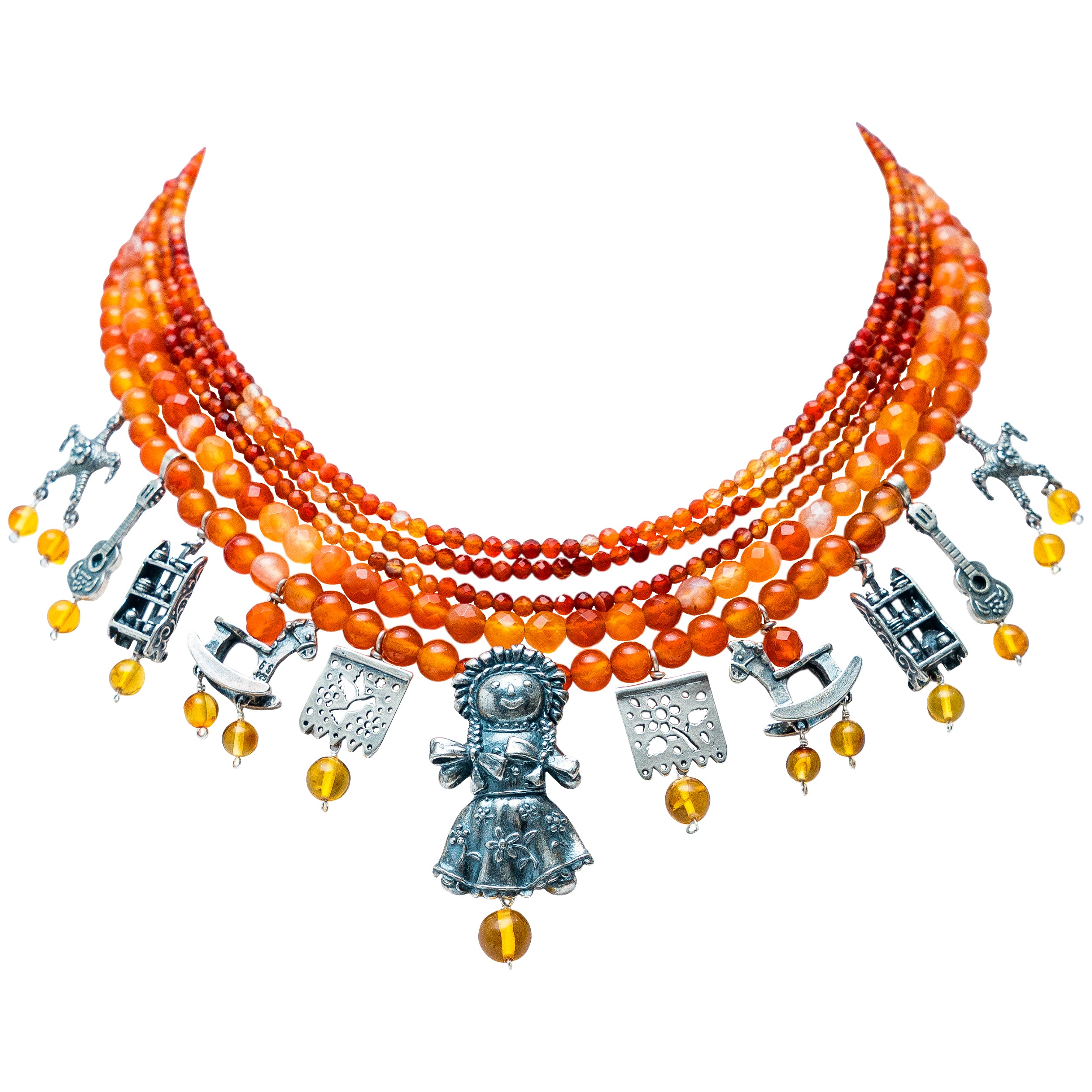 Collar Juguetes Cornalina, joya de plata .925 – Gabriela Sánchez