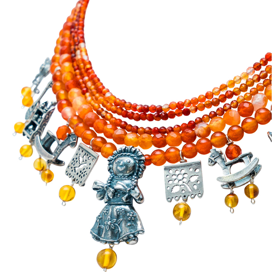 Collar Juguetes Cornalina, joya de plata .925 – Gabriela Sánchez (vista 2)