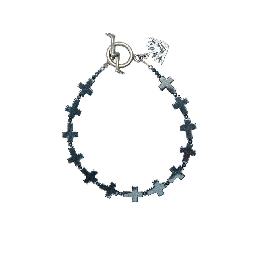 Pulsera Eslabones de Fe, joya de plata .925, con hematita – Gabriela Sánchez