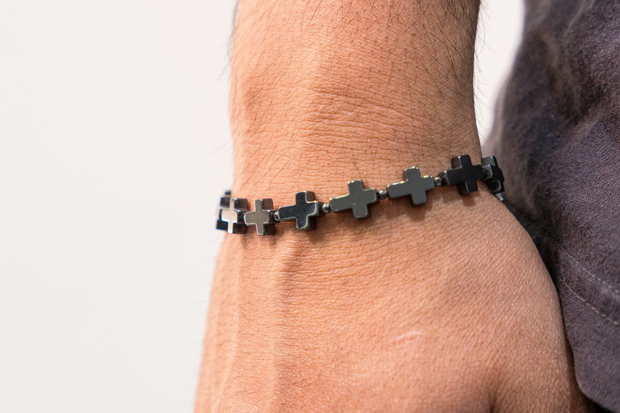 Pulsera Eslabones de Fe, joya de plata .925, con hematita – Gabriela Sánchez (vista 2)