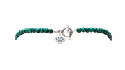 Collar Estandarte, joya de plata .925, con malaquita y cristal Swarovski – Gabriela Sánchez (vista 3)