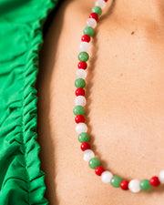 Collar Bandera, joya de plata .925, con coral y jade – Gabriela Sánchez (vista 5)