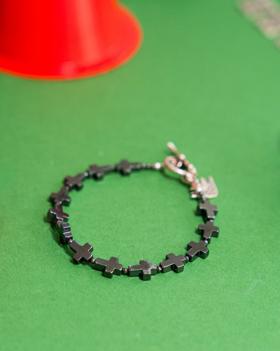 Pulsera Eslabones de Fe, joya de plata .925, con hematita – Gabriela Sánchez (vista 3)