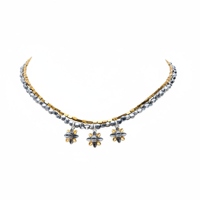 Collar Esplendor de los Dioses, joya de plata .925, con hematita – Gabriela Sánchez