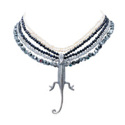 Collar Camaleón de Luna, joya de plata .925, con perla y venturina – Gabriela Sánchez