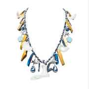 Collar Tesoros del Mar, joya de plata .925, con cuarzo y hematita – Gabriela Sánchez (vista 2)