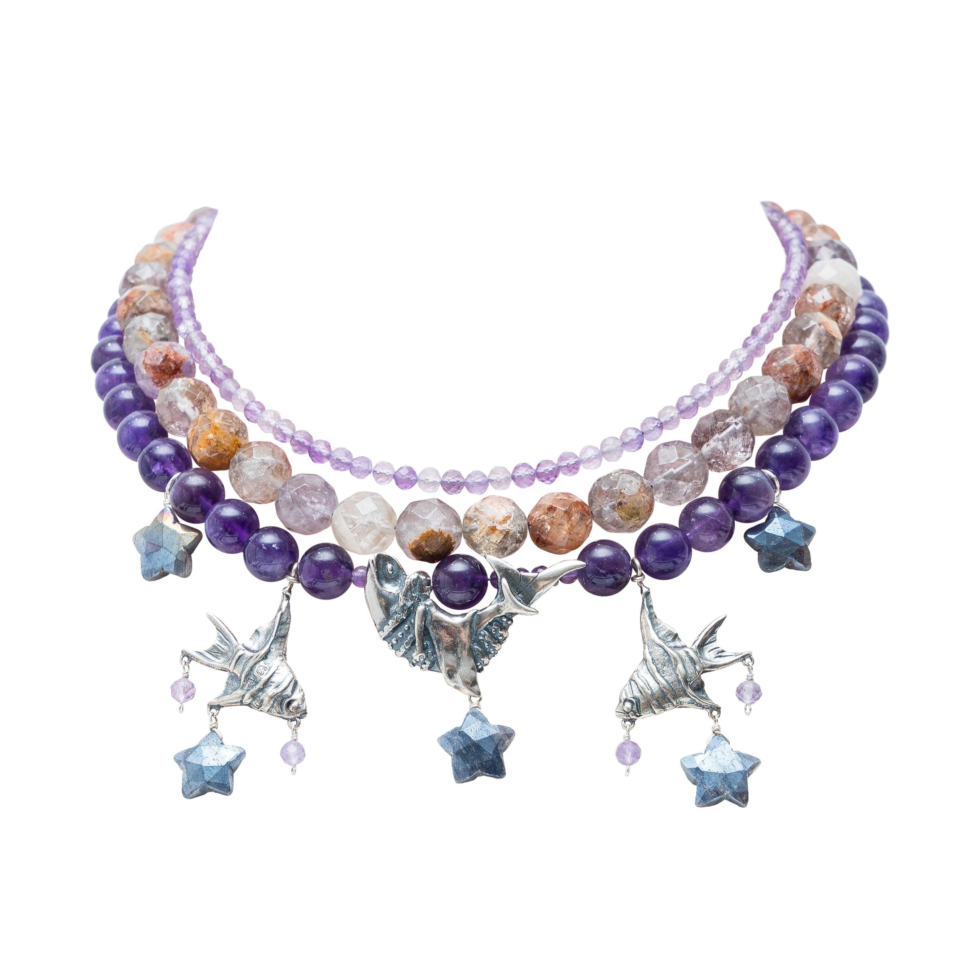 Collar Pez Estrella, joya de plata .925, con amatista – Gabriela Sánchez
