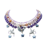 Collar Pez Estrella, joya de plata .925, con amatista – Gabriela Sánchez