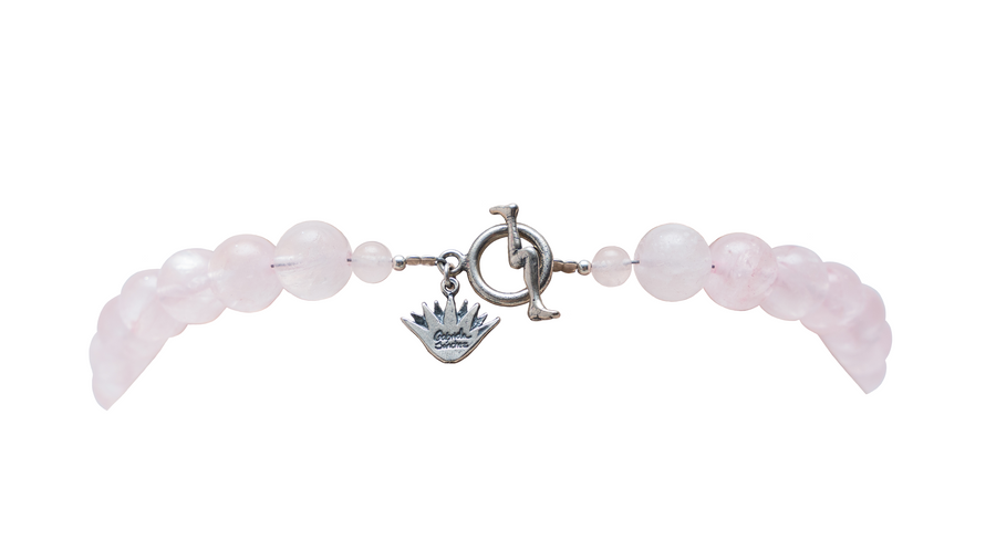Choker Atardecer Rosa, joya de plata .925, con cuarzo rosa – Gabriela Sánchez (vista 5)