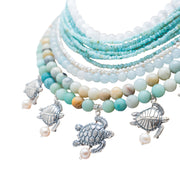 Collar Agua Turquesa, joya de plata .925, con perla – Gabriela Sánchez (vista 4)