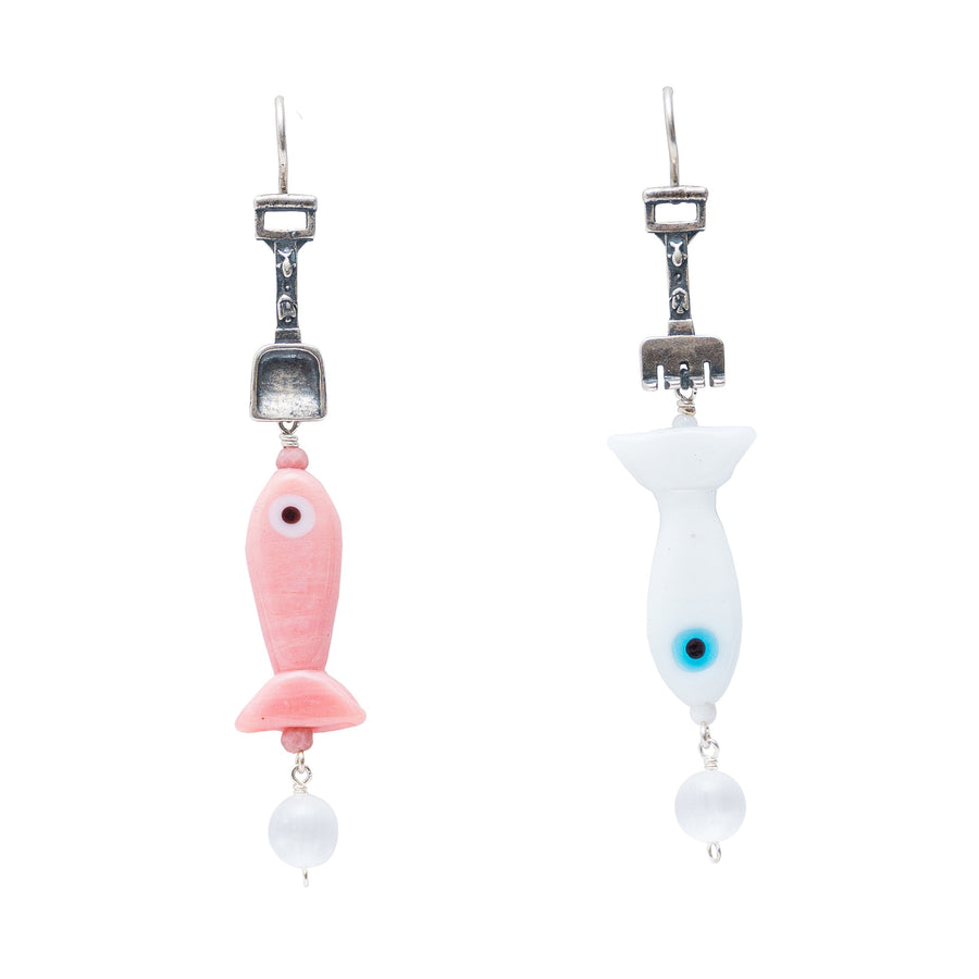 Aretes Palitas, joya de plata .925, con cristal de Murano – Gabriela Sánchez