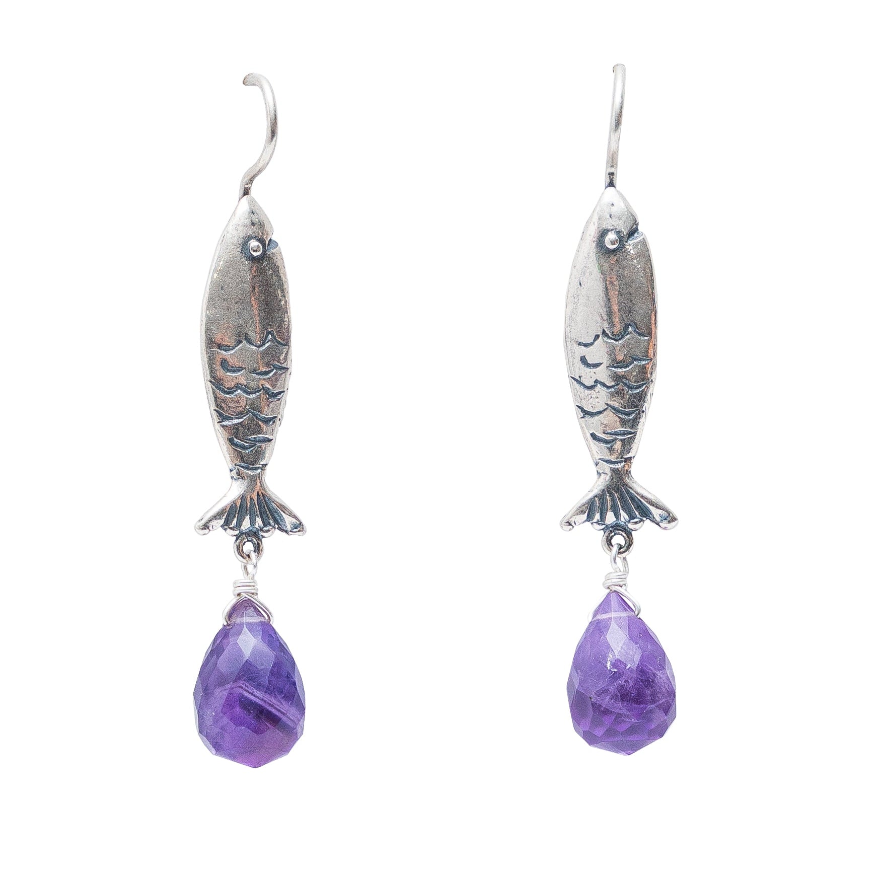 Aretes Marea Púrpura, joya de plata .925, con amatista – Gabriela Sánchez