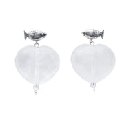 Aretes Corazón de Sal, joya de plata .925, con cuarzo – Gabriela Sánchez (vista 2)