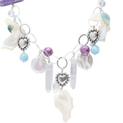 Collar Laguna Rosa, joya de plata .925, con cuarzo y cuarzo rosa – Gabriela Sánchez (vista 6)
