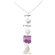 Collar Tesoros Marinos, joya de plata .925, con perla y amatista – Gabriela Sánchez (vista 2)