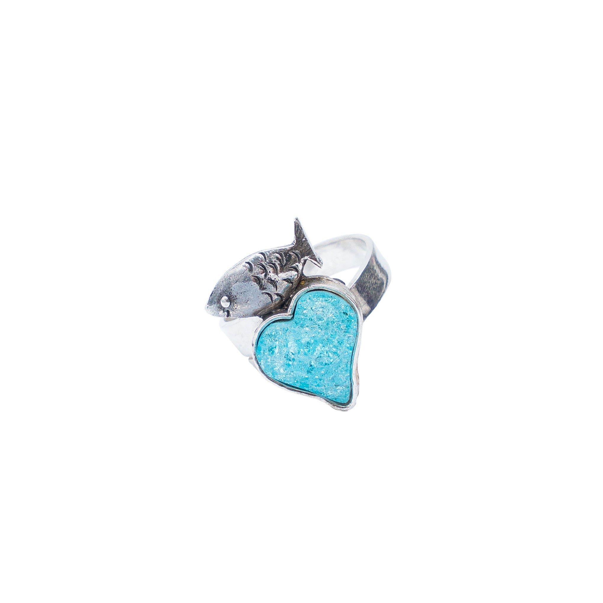 Anillo Laguna Azul, joya de plata .925, con cristal Swarovski – Gabriela Sánchez