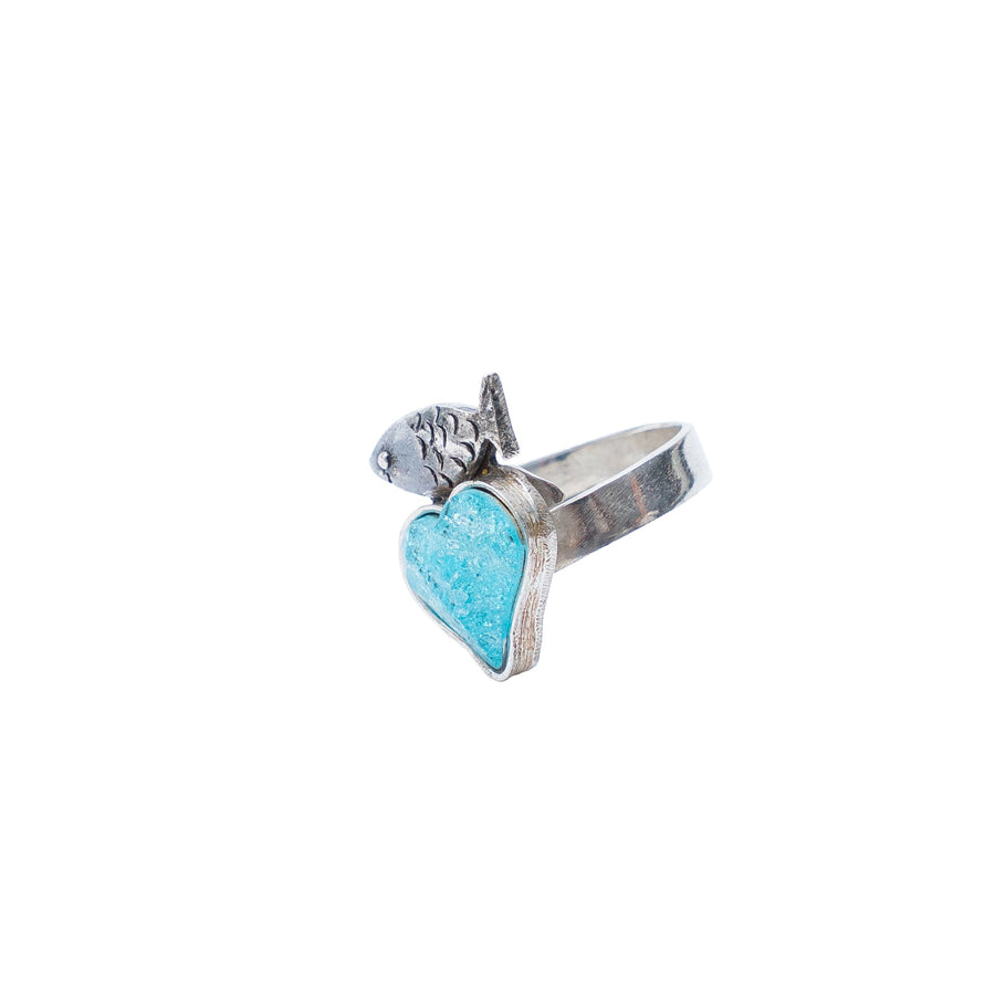 Anillo Laguna Azul, joya de plata .925, con cristal Swarovski – Gabriela Sánchez (vista 2)