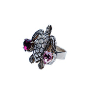 Anillo Tortuga Lila, joya de plata .925, con cristal Swarovski – Gabriela Sánchez