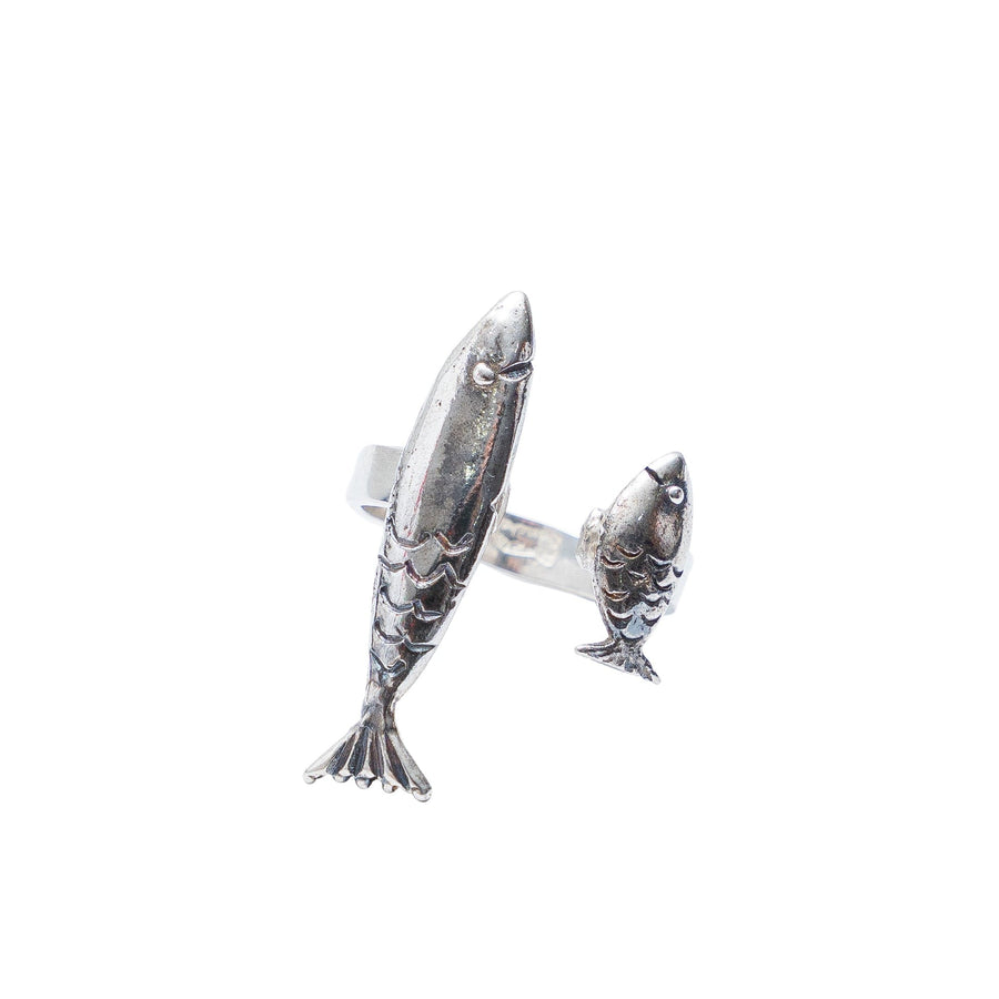 Anillo Pez Mamá y Bebé, joya de plata .925 – Gabriela Sánchez