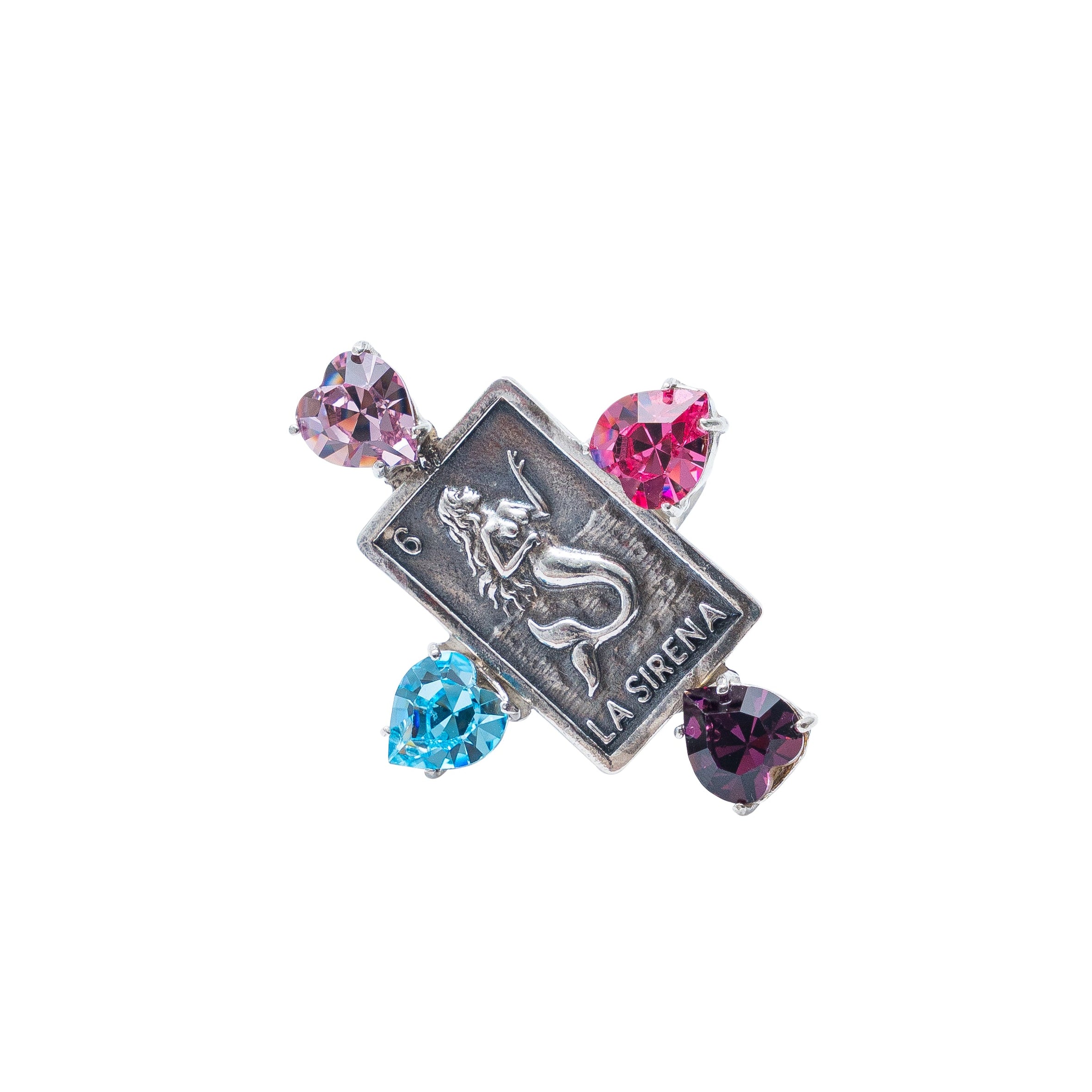 Anillo Amores de Sirena, joya de plata .925, con cristal Swarovski – Gabriela Sánchez