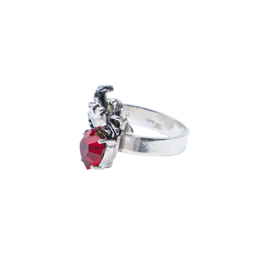 Anillo Cereza del Mar, joya de plata .925, con cristal Swarovski – Gabriela Sánchez
