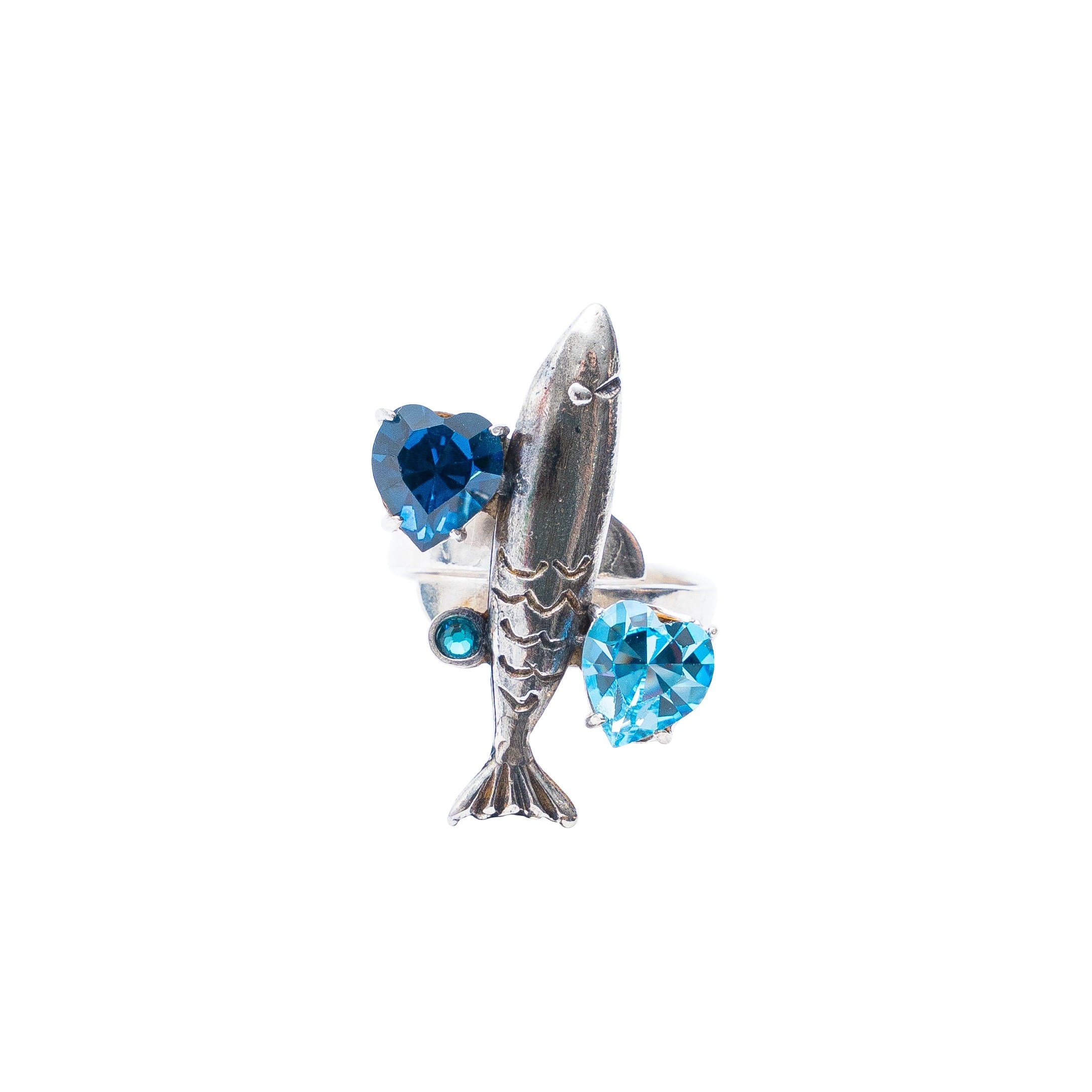 Anillo Marea Azul, joya de plata .925, con cristal Swarovski – Gabriela Sánchez
