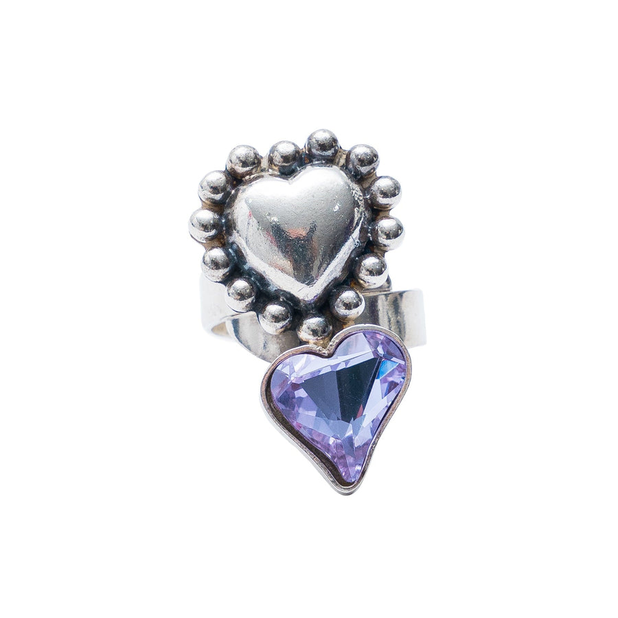Anillo Corazón Púrpura, joya de plata .925, con cristal Swarovski – Gabriela Sánchez (vista 4)