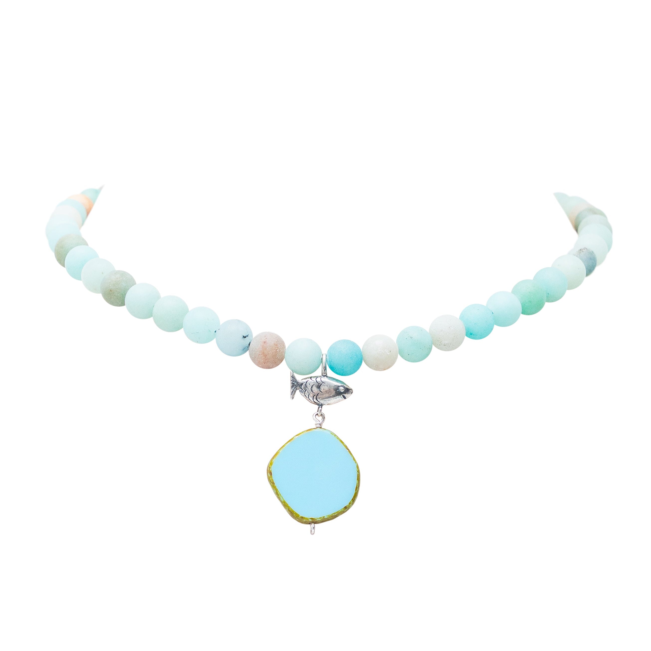 Collar Estanque Mágico, joya de plata .925, con amazonita – Gabriela Sánchez