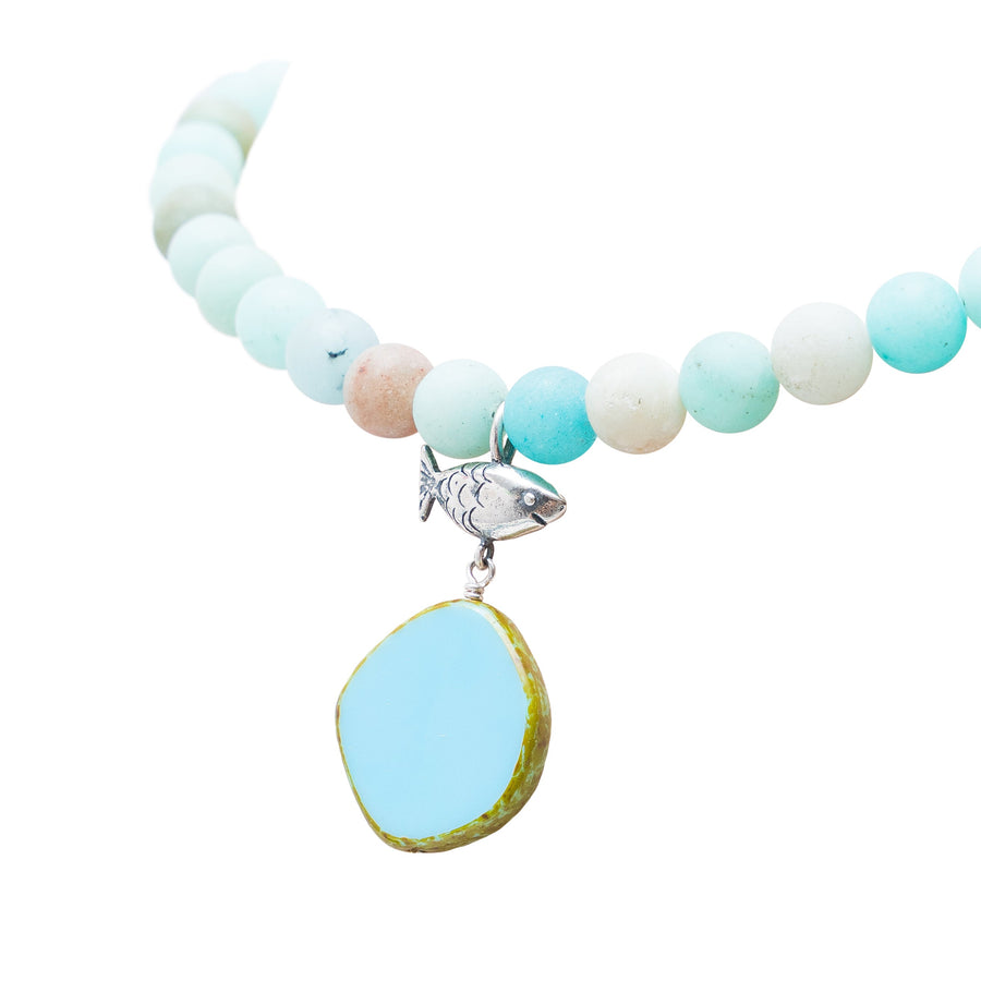 Collar Estanque Mágico, joya de plata .925, con amazonita – Gabriela Sánchez (vista 3)